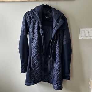Athleta Midnight Blue Quilted Puffer Coat
